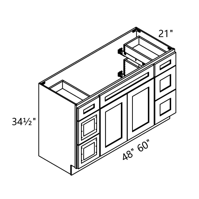 Vanity-Sink-Drawers-Cabinet-VSD48-60-6D-Framed